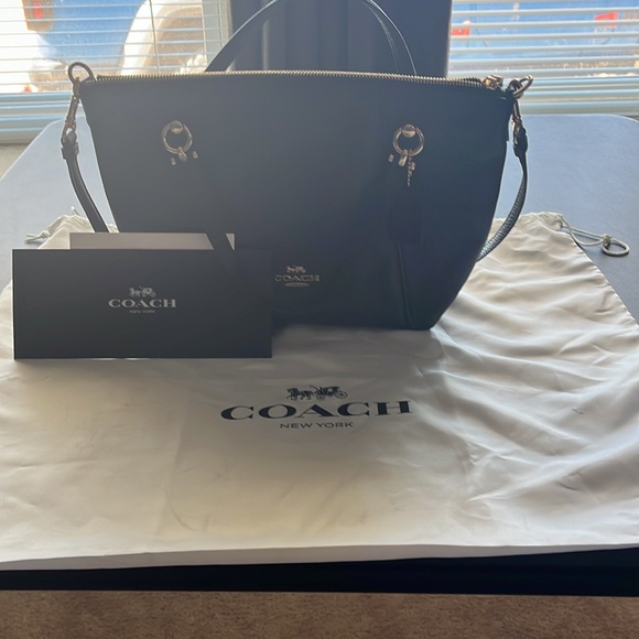 Coach Black Leather Tote Bag - Picture 6 of 7